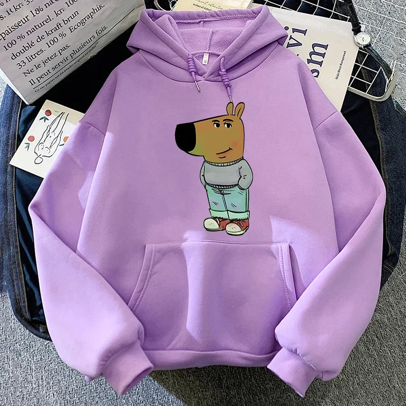 Chill Guy Dog Meme Print Hoodie Harajuku Pullover Tops Man Woman Sweatshirts Fans Gift Unisex Fashion Casual Autumn Winter Tops