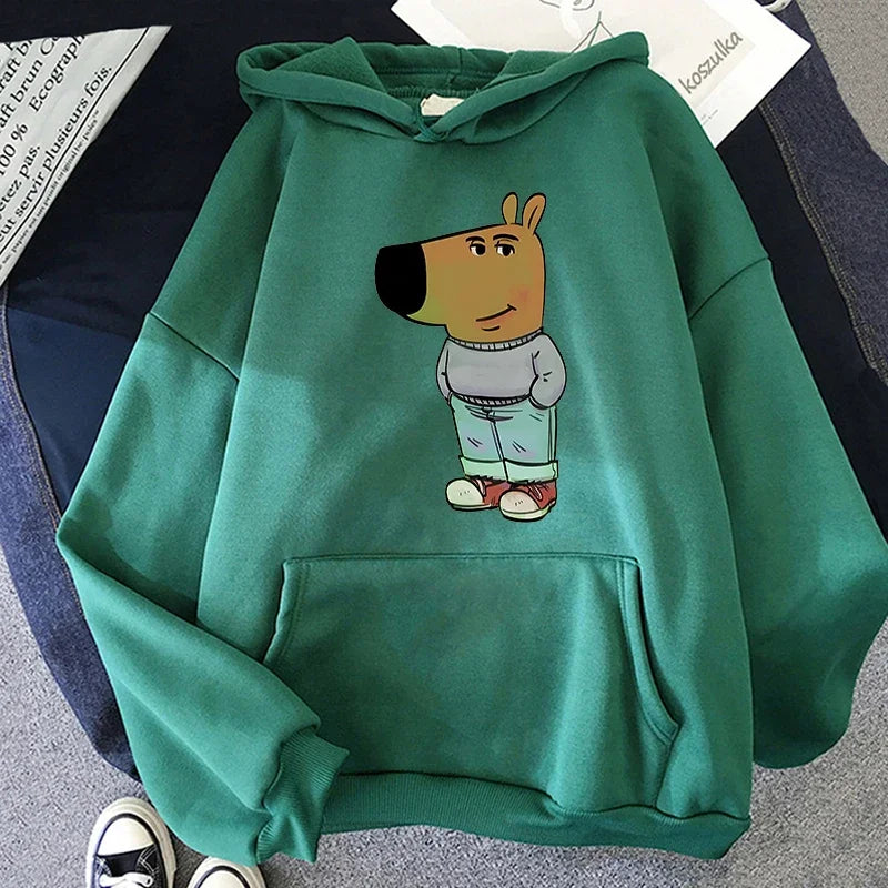 Chill Guy Dog Meme Print Hoodie Harajuku Pullover Tops Man Woman Sweatshirts Fans Gift Unisex Fashion Casual Autumn Winter Tops