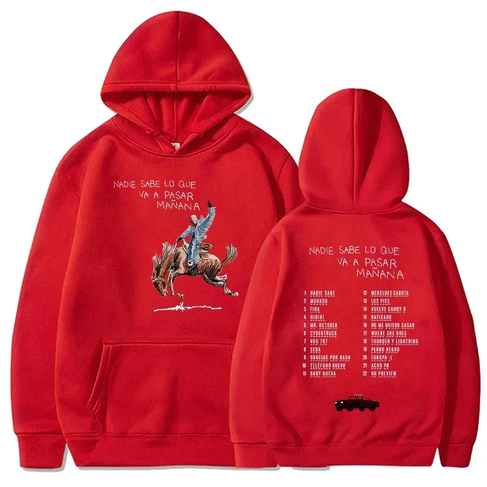 Bad Bunny New Album Nadie Sabe Lo Que Va Pasar Manana Sweatshirts Street Hoodies Clothes Casual Pullovers 90s Bad Bunny Hoodie