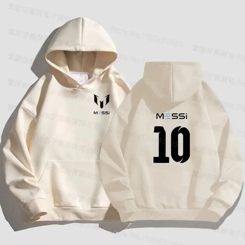 MESSI Cotton Printed Hoodie High Quality Solid Color Simple Sportswear Couple Fashion Simple Jumper Top Loose Street Hoodie