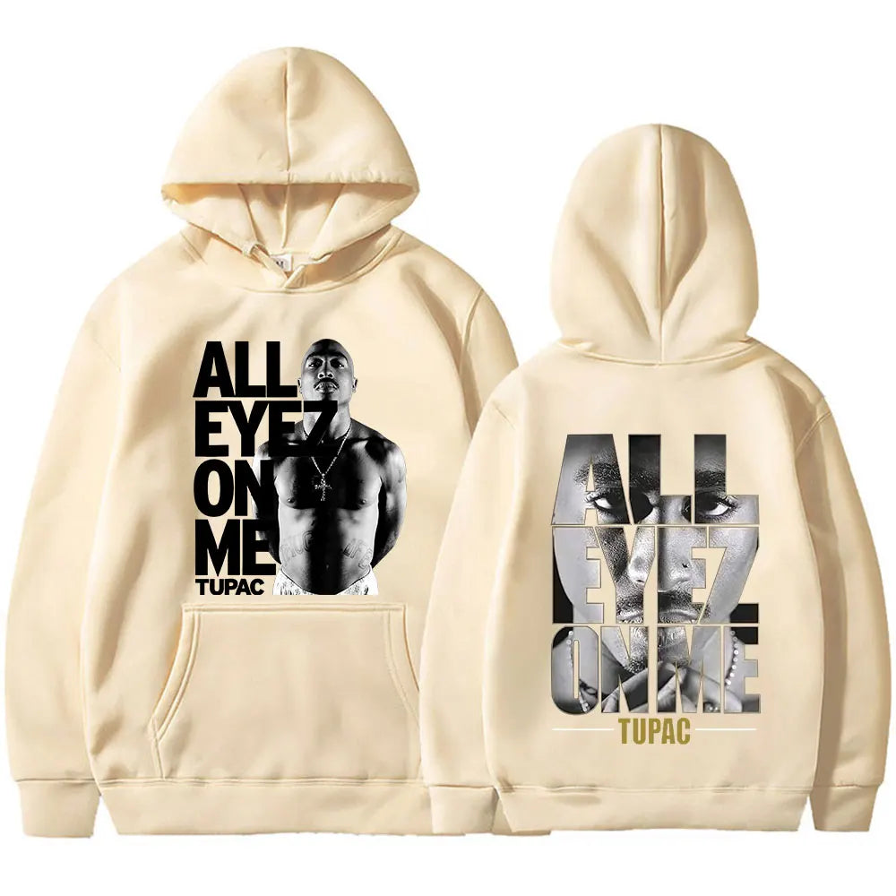 Rapper Tupac 2pac All Eyez on Me Hoodies Men Women Fashion Hip Hop Vintage Sweatshirts Casual Oversized Long Sleeve Pullovers