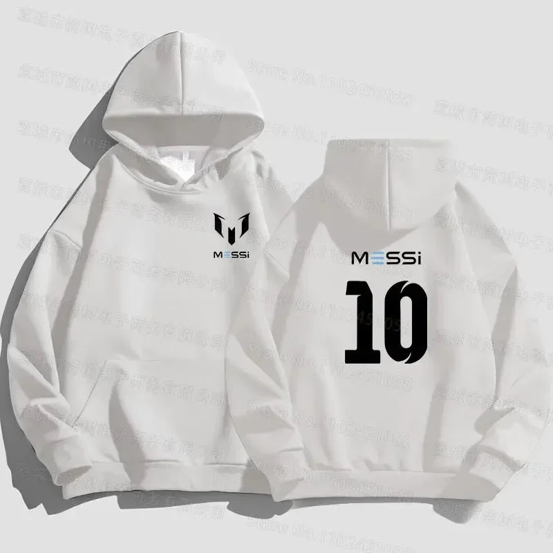 MESSI Cotton Printed Hoodie High Quality Solid Color Simple Sportswear Couple Fashion Simple Jumper Top Loose Street Hoodie