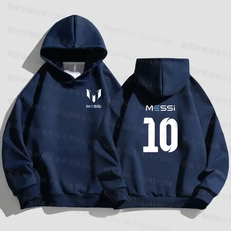 MESSI Cotton Printed Hoodie High Quality Solid Color Simple Sportswear Couple Fashion Simple Jumper Top Loose Street Hoodie