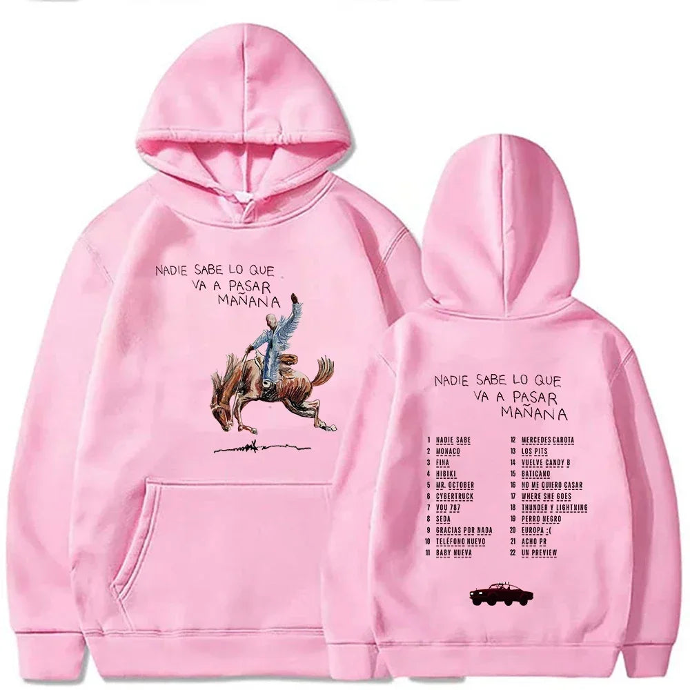 Bad Bunny New Album Nadie Sabe Lo Que Va Pasar Manana Sweatshirts Street Hoodies Clothes Casual Pullovers 90s Bad Bunny Hoodie