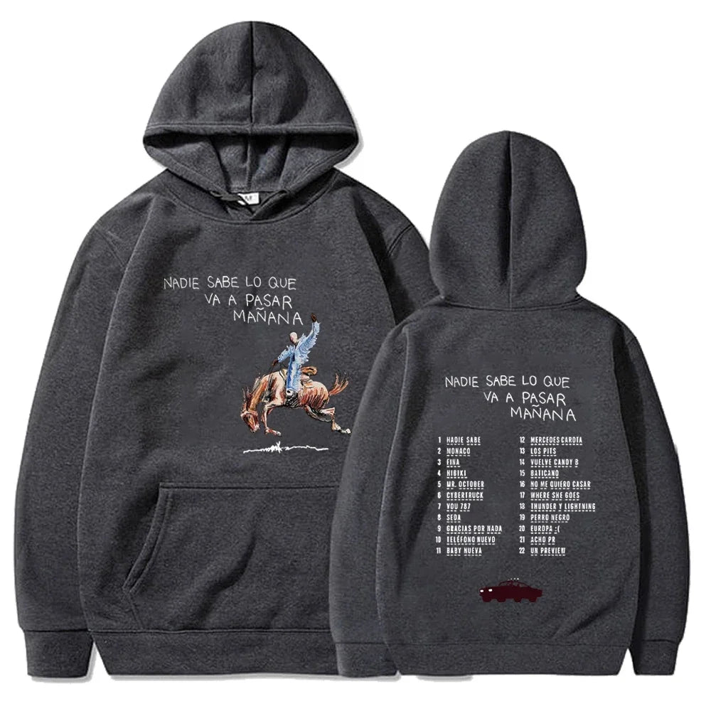 Bad Bunny New Album Nadie Sabe Lo Que Va Pasar Manana Sweatshirts Street Hoodies Clothes Casual Pullovers 90s Bad Bunny Hoodie