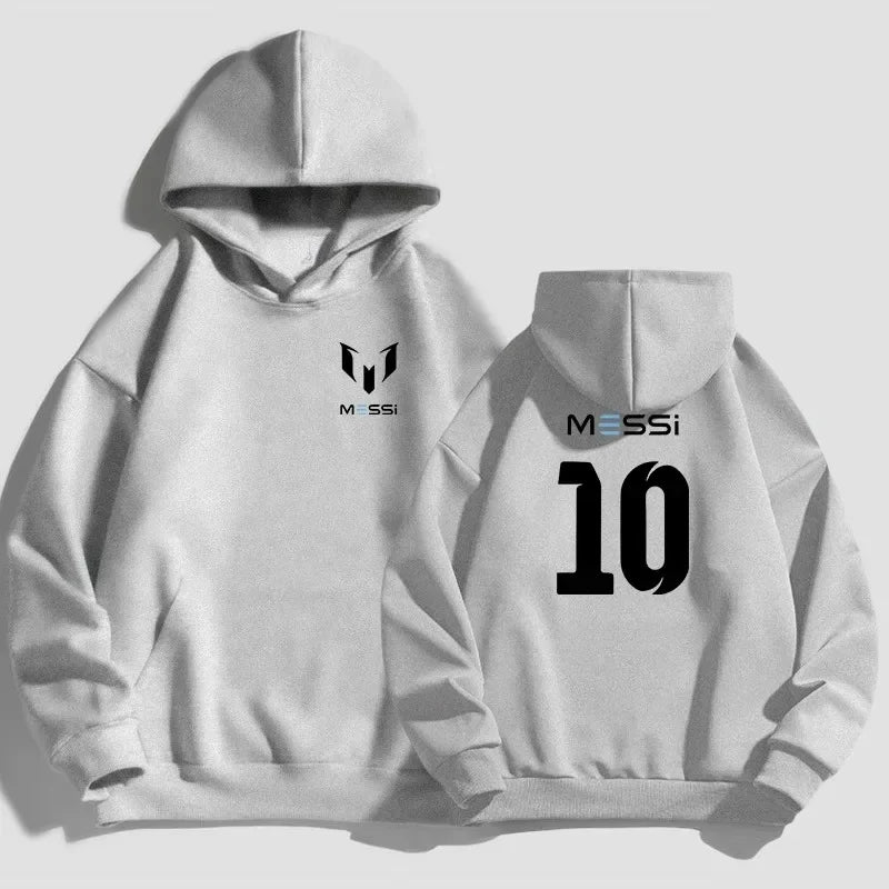 MESSI Cotton Printed Hoodie High Quality Solid Color Simple Sportswear Couple Fashion Simple Jumper Top Loose Street Hoodie