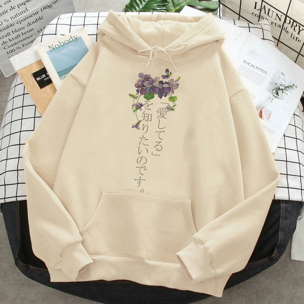 Violet Evergarden hoodies women 90s gothic y2k aesthetic Hooded Shirt women long sleeve top sweater