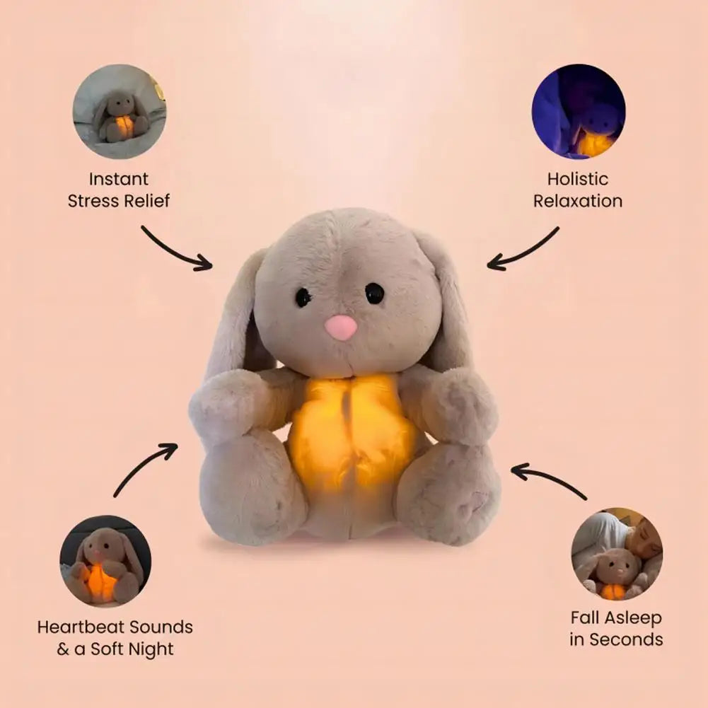 Baby Breath Baby Bear Soothes Otter Plush Toy Doll Baby Kids Soothing Music Baby Sleeping Companion Sound and Light Doll Toy