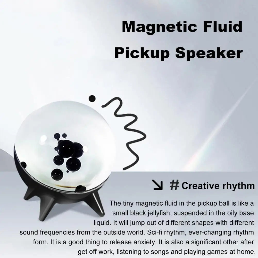 Wireless Dancing Ferrofluid Sound Visualizer Speaker with Music Rhythm Rechargeable Magnetic Fluid Pickup Music Rhythm Speaker